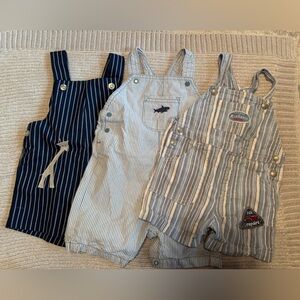 Striped Baby Overalls Set